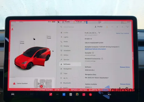 2021 Tesla Model Y Standard Range Rear-Wheel Drive z USA, uszkodzony, nr VIN 5YJYGDED4MF123194